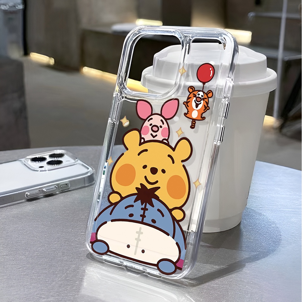 เคสโทรศัพท์มือถือ แบบใส กันกระแทก ลายการ์ตูนหมีพูห์ อวกาศ สําหรับ iphone 15 pro max 11 14 13 12 7 8 Plus X XR XSMax