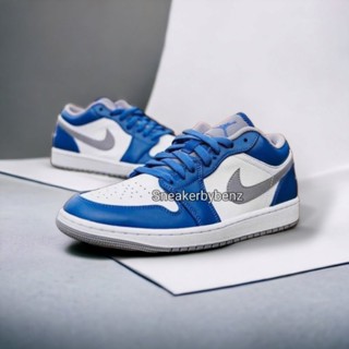 รองเท้า Nike Jordan 1 Low True Blue 2023 Unisex มีกล่อง📦 ป้าย🌟 รองเท้าจอร์แดน