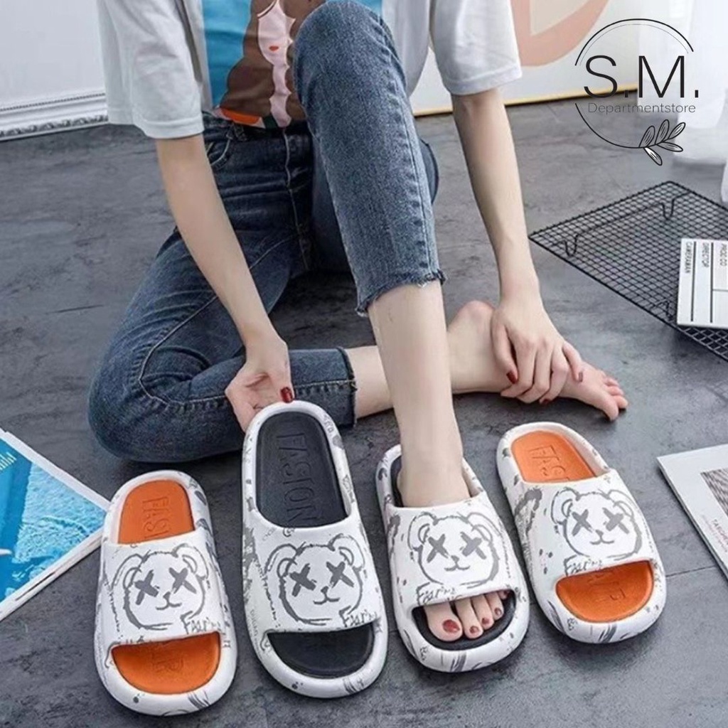 S.M.รองเท้าแตะแบบสวมพื้นนิ่ม ใส่สบายใส่ได้ทั้งผู้ชายผู้หญิง พร้อมส่ง