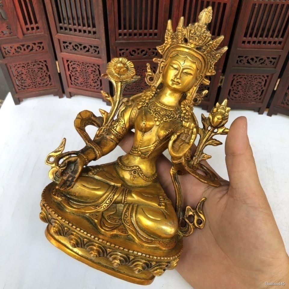 ▩ Fine เครื่องทองเหลืองโบราณคอลเลกชันพระพุทธรูปทิเบตสี่แขน Guanyin รูปปั้นเครื่องประดับ Home Feng Shui ตกแต่งเครื่องประด