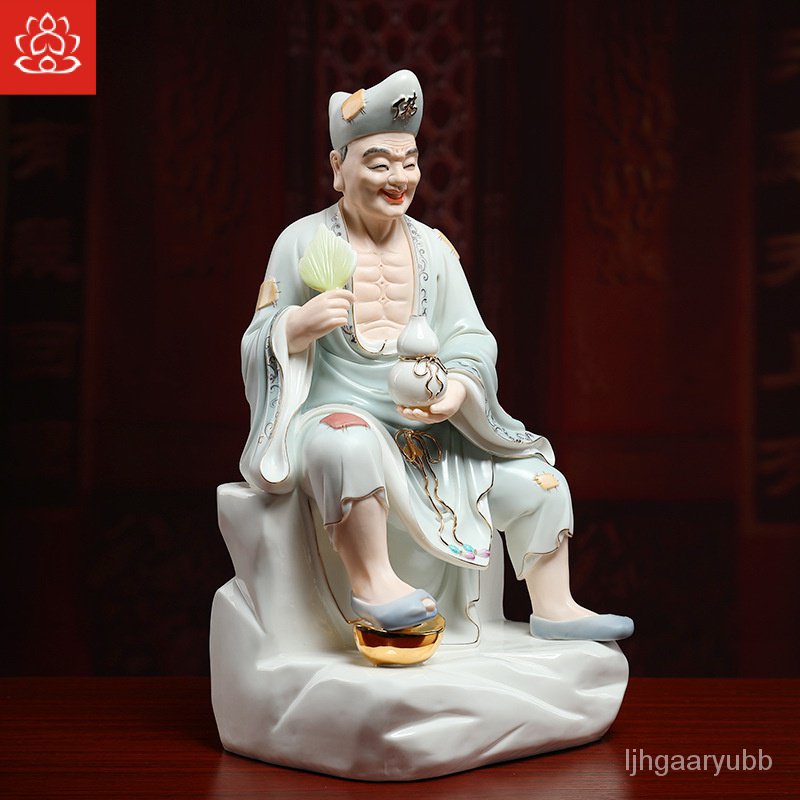 Ceramic Jigong Living Buddha Buddha Statue Home Serving Descending Dragon Arhat Statue Vender Crafts Home Decorations an