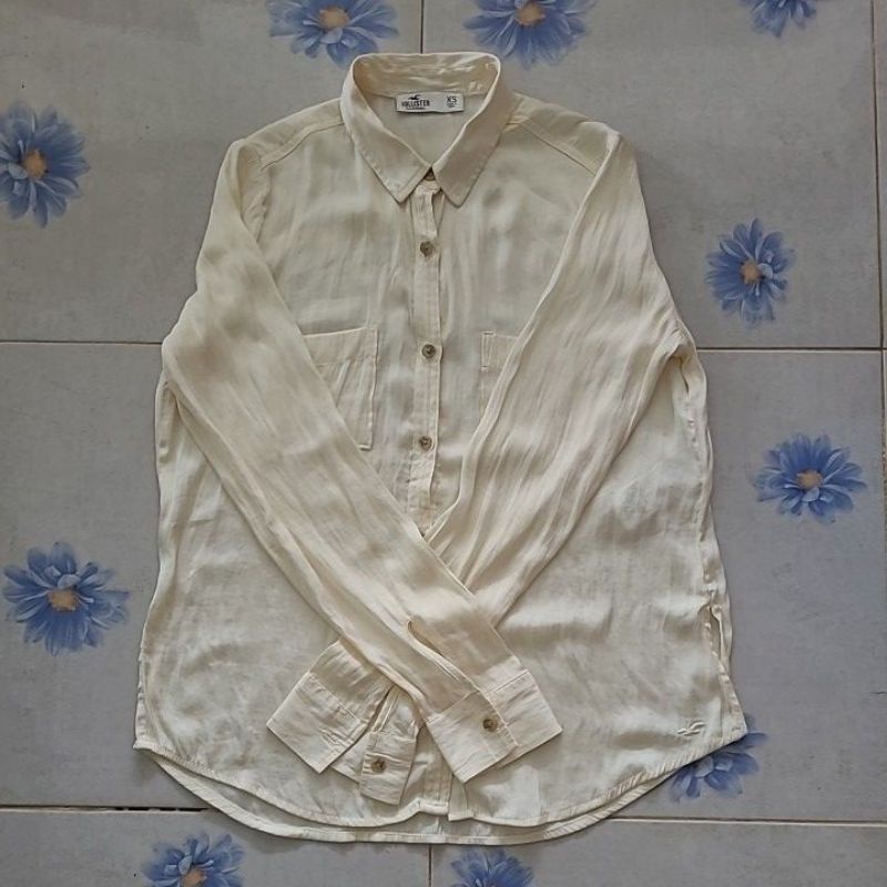 เสื้อเชิ้ต​ผ้าซิ้ลHollister