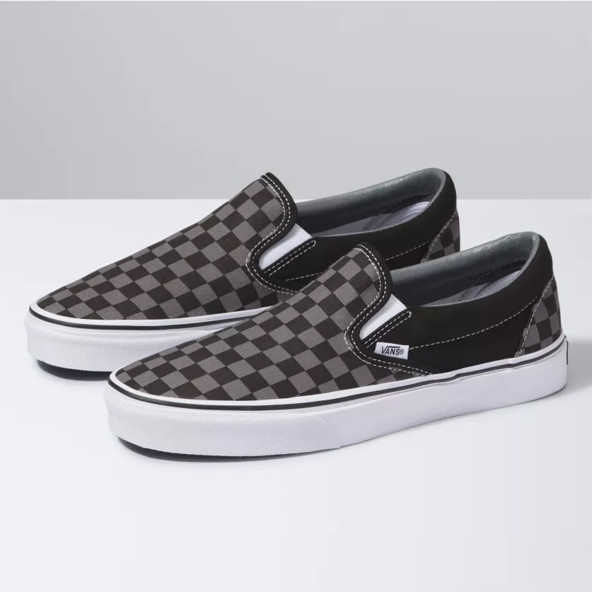 ✙✢▣L26รองเท้าแวน VANS Slip-On (Classic) - Checkerboard Black/Pewter ของแท้ 100% by Thailand Dealer WeSneaker