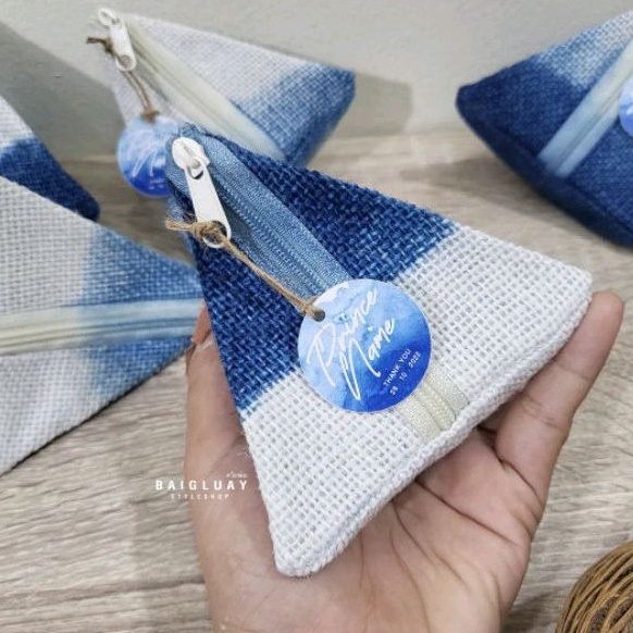 ของชำร่วย กระเป๋าใส่เหรียญ ผ้ากระสอบ ใช้แทนคำขอบคุณ | ทำป้ายให้ฟรี ไม่จำกัดจำนวนค่ะ