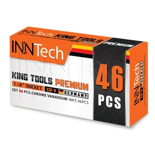 InnTech King Tools ชุดเครื่องมือ ประแจ ชุดบล็อก 46 ชิ้น แกน 1/4 นิ้ว (2 หุน) รุ่น WKT-46PCS เหล็ก CR-V Chrome Vanadium