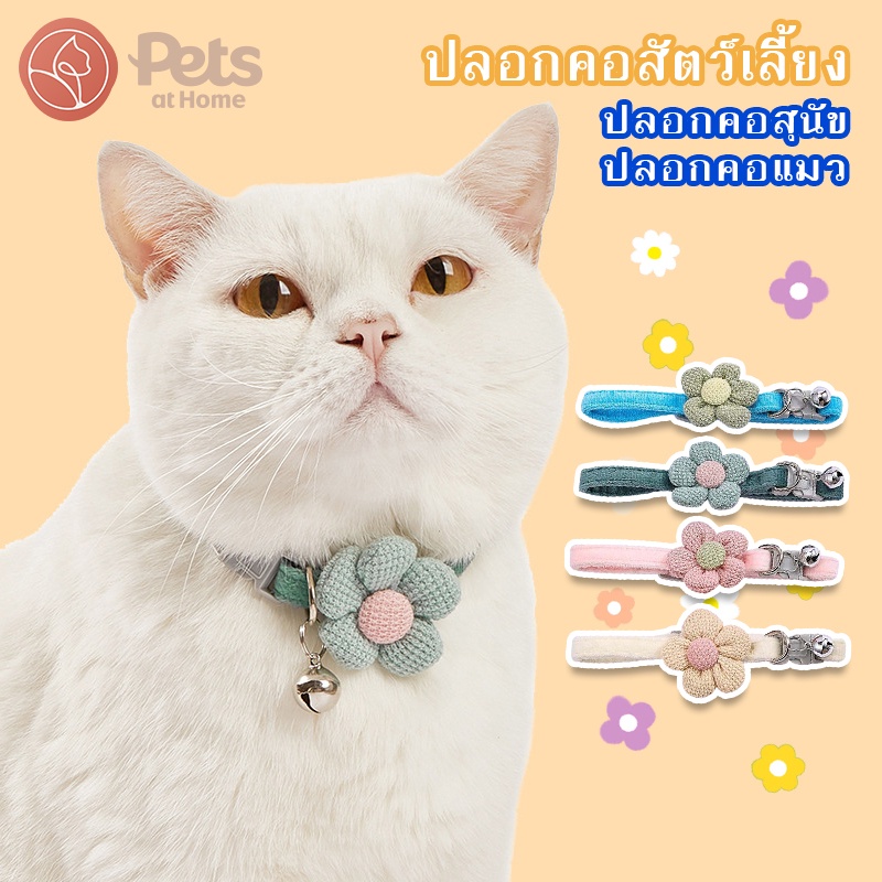 ซื้อ ดอกไม้ปลอกคอแมว 4สี ปลอกคอสุนัข ปลอกคอพร้อมกระดิ่ง กำมะหยี่นิ่ม ปลอกคอสัตว์เลี้ยง ลายอุ้งเท้าติดกระดิ่ง แบบปรับขนาดได้