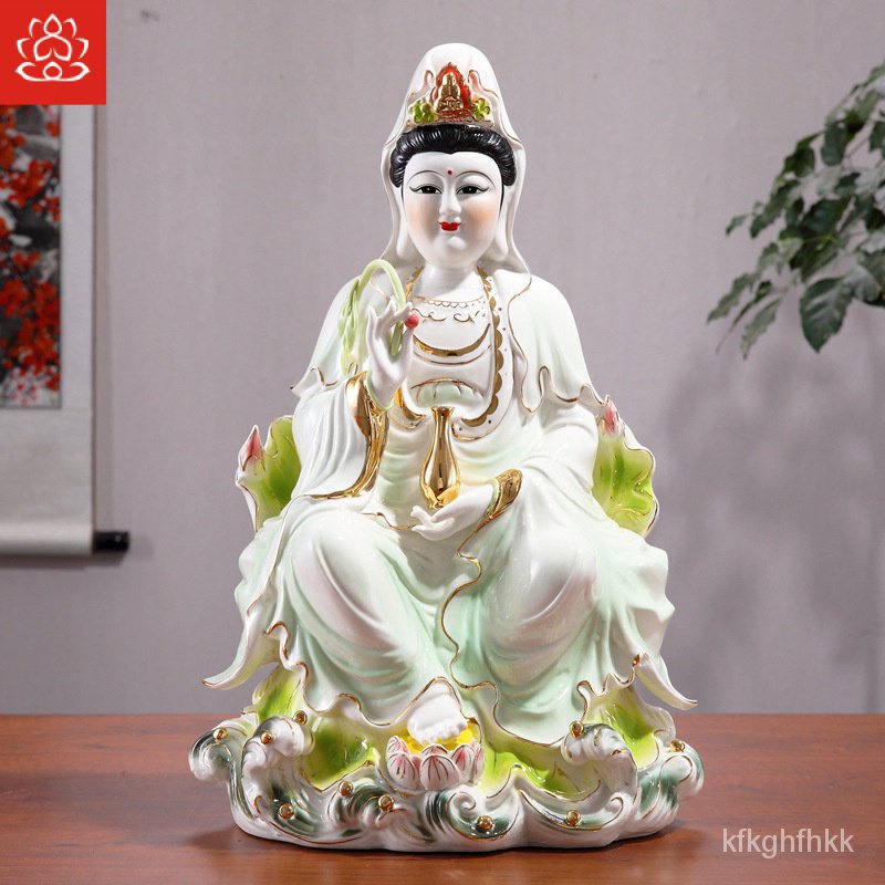 Chaozhou Zhenyi Ceramic Buddha Buddha Nanhai เจ้าแม่กวนอิมพระโพธิสัตว์หยกเครื่องลายครามฟรีเจ้าแม่กวน