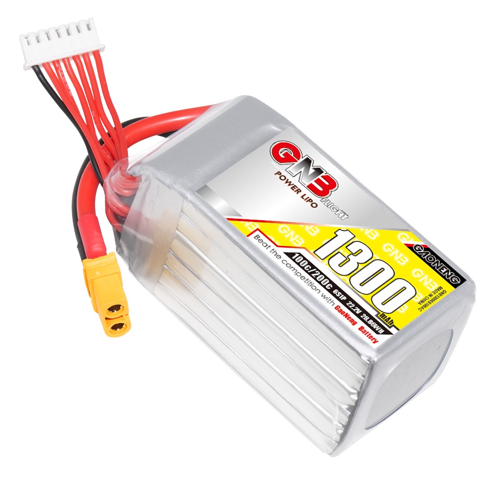 ✲GAONENG GNB 1300MAH 22.2V 6S 100C XT60 Drone FPV High C rate RC Lipo Battery Pack