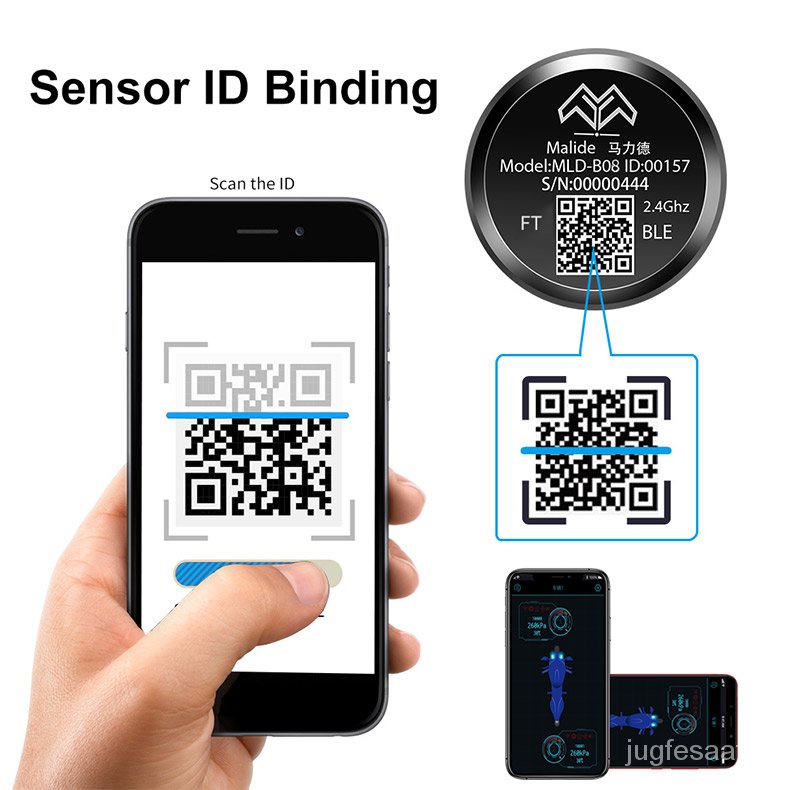 中班Motorcycle Electric Vehicle Tire Pressure Monitor External TPMS Sensor Tire Pressure Detector