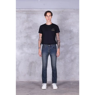 กางเกงยีนส์ผู้ชาย ทรงกระบอกเล็ก Jack Russel Klassik J-1169 Slim Fit Dark Blue