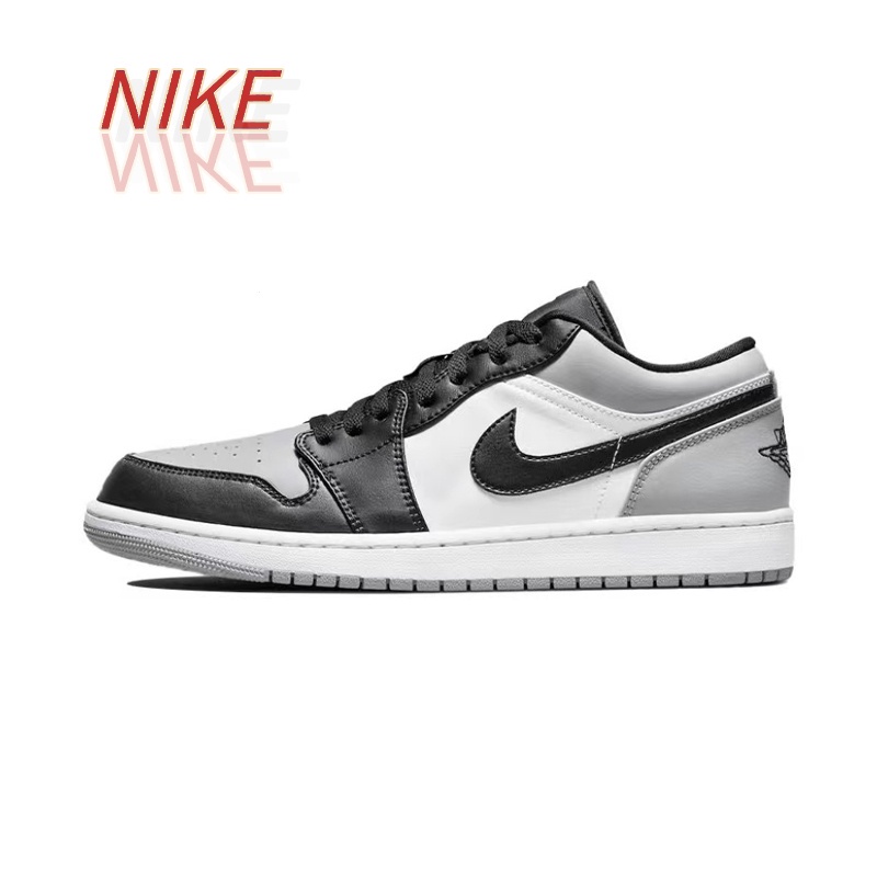 Nike Air Jordan 1 low "shadow toe" slip on retro low heel sneakers gray black small genuine 100% sneakers