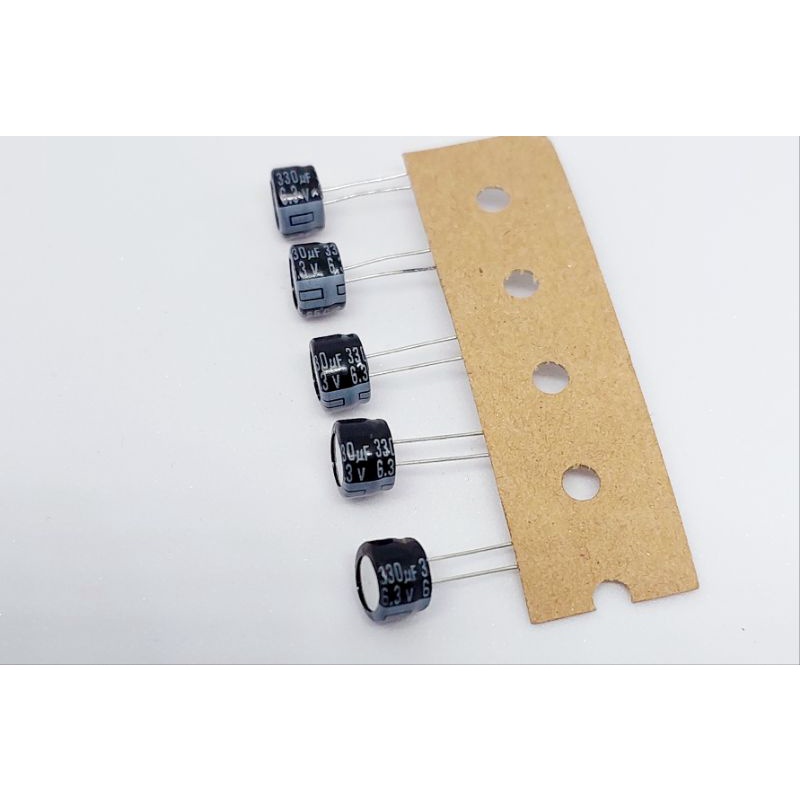 (แพ็ค 10 ตัว) คาปาซิเตอร์ 330uF 6.3V , Electrolytic Capacitor 330uF 6.3V , ตัวเก็บประจุ อิเล็กโตไลท์