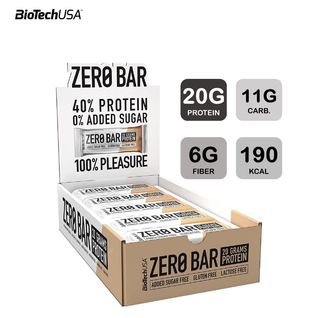 BioTechUSA Zero Bar protein bar Cappuccino 50g/Bar (โปรตีนบาร์ รสคาปูชิโน่ 50กรัม/แท่ง)