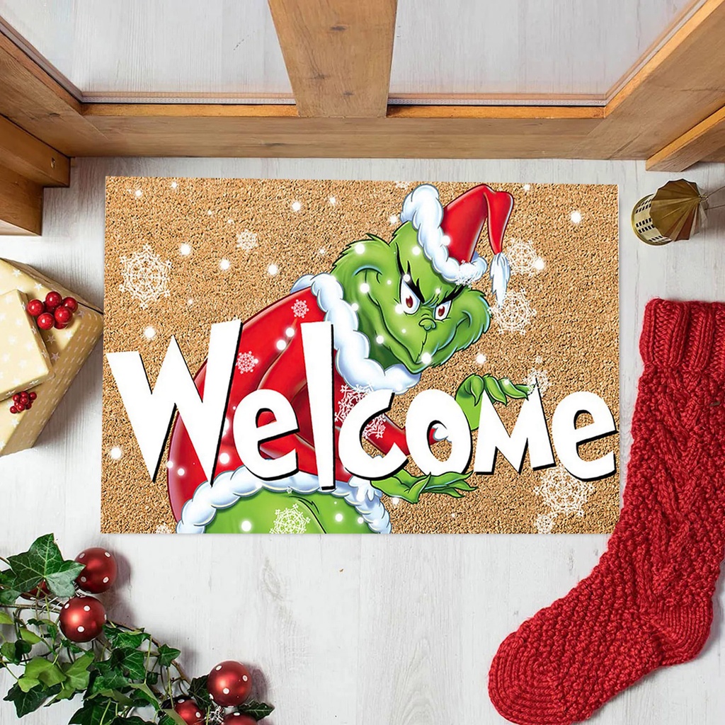 Front Porch Rugs Welcome Mat Christmas Gnome Door Mat Christmas Festival Decoration Front Door Carpe