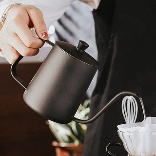 ☀️Sun&Shop กาดริปกาแฟ สแตนเลส สีเงิน/สีดำ 250ml/350ml/600ml Stainless Pour-Over Coffee Drip Pot FNSG