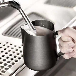 [St.Coco Cafe]เหยือกตีฟองนม สีดำด้าน 350ml 600ml Teflon milk pitcher เหยือกนมลาเต้อาร์ท