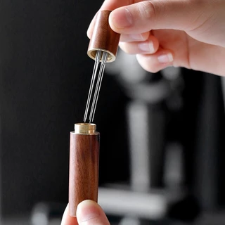 [St.Coco Cafe]เข็มเกลี่ยผงกาแฟ ด้ามจับไม้ 6เข็ม สเตนเลส อุปกรณ์บาริสต้า spreader needle
