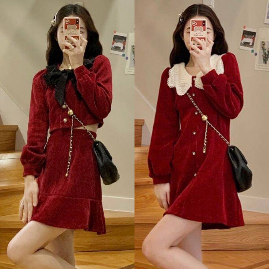 Women's clothing women's dress beautiful women's dress red beautiful dress Chinese New Year dress re