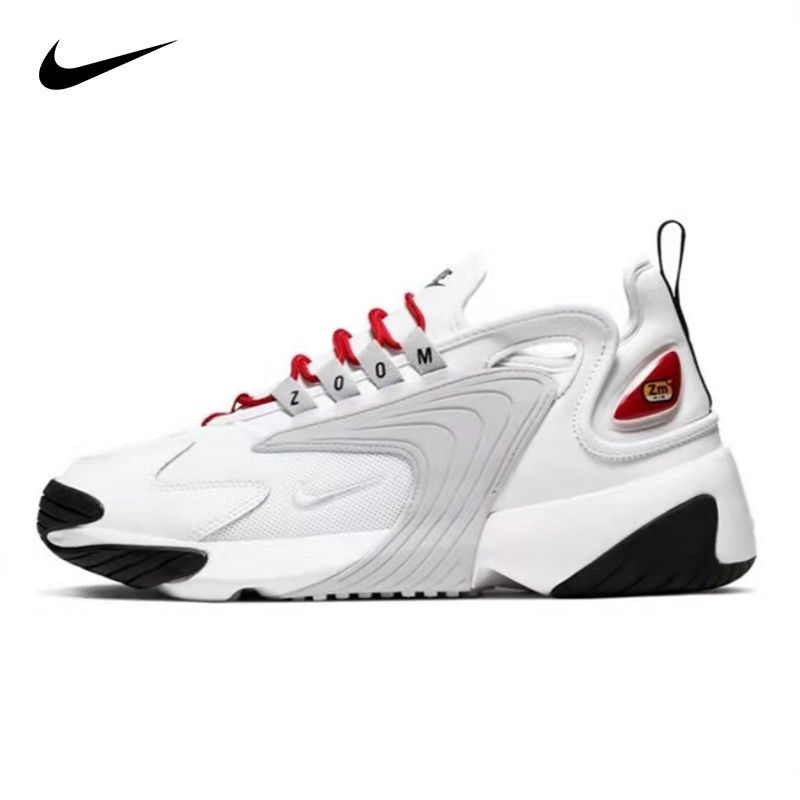 ▪☫[ของแท้] ZOOM 2K รองเท้าผู้ชายรองเท้าพ่อสีขาวและสีม่วงย้อนยุคสีดำและสีขาวย้อนกลับ M2K กีฬารองเท้าว