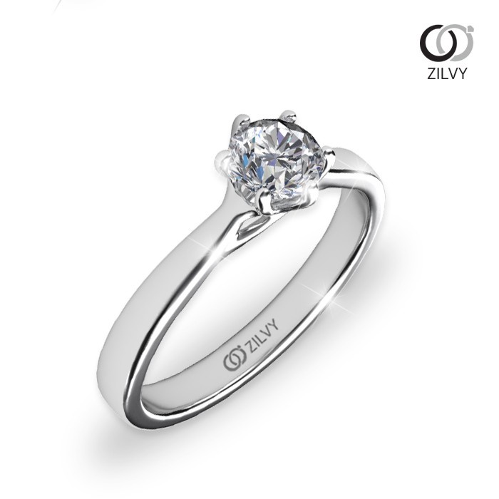 Zilvy - แหวนหญิงเพชรน้ำร้อย 0.30 กะรัต ตัวเรือน ทองคำขาว (GR478)