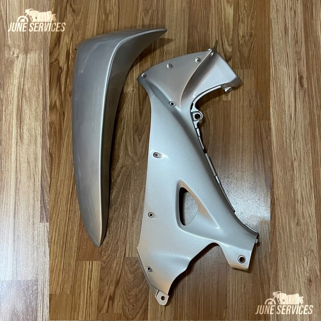 Wave 125 เก่า บังลมนอก+ใน 2 ชิ้น ข้างซ้าย สีเทา (411) (ใช้ได้ทั้ง R และ S)