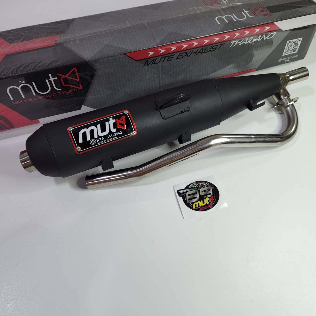 MUTE ท่อผ่า ผ่าหมก ทรงเดิม จุกเลสเล็ก ปลายปิด WAVE125ปลาวาฬ 2012-2017 ****มี มอก.**** ผ่าหมกตะแกรง คอ25มิล ****ราคาโปรโมชั่น****QTT100
