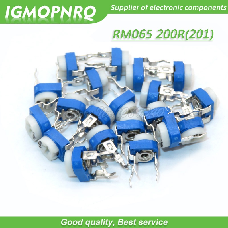 20PCS Trimmer Potentiometer RM065 RM-065 200ohm 200R 201 DIP Trimmer Resistors Variable adjustable R