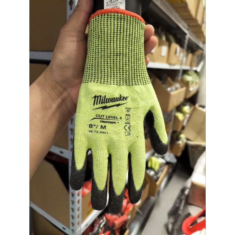 ถุงมือกันบาด CUT level 5 สีเขียว hivision ขอบแดง ของแท้ 100% พร้อม label tag