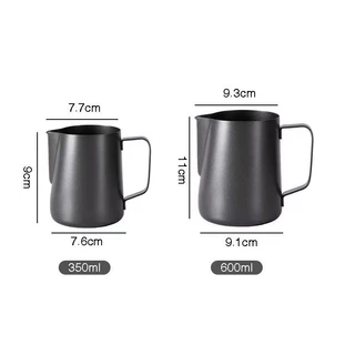 TIMECAFE เหยือกตีฟองนม สีดำด้าน 350ml 600ml Teflon milk pitcher เหยือกนมลาเต้อาร์ท UPEH
