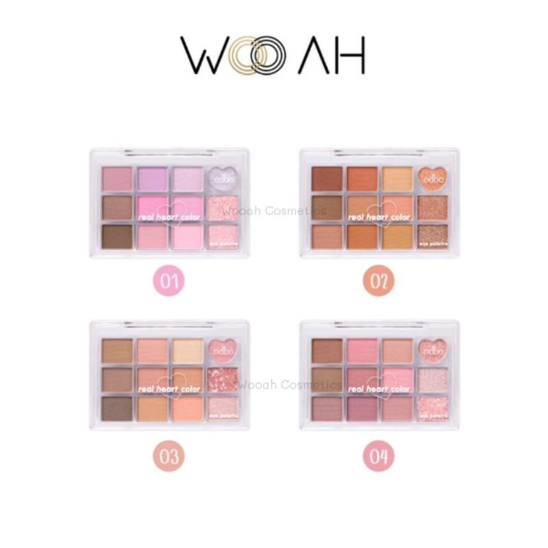 อายแชโดว์ Odbo Real Heart Color Eye Paletteโอดีบีโอ เรียล ฮาร์ท คัลเลอร์ อาย พาเลท OD2019