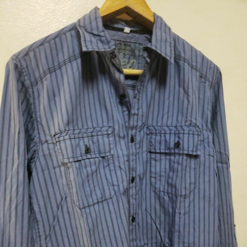 เสื้อเชิ้ตแขนยาวคอปก ลายทาง SURFLING California  42 ยาว 27 นิ้ว Size F0966 SD01