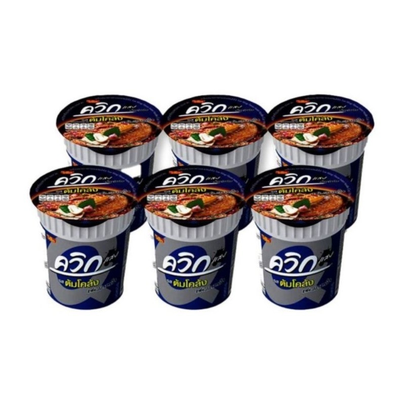 (แพ็ค12ถ้วย) ไวไว ควิก บะหมี่กึ่งสำเร็จรูป รสต้มโคล้ง 60g มาม่า บะหมี่