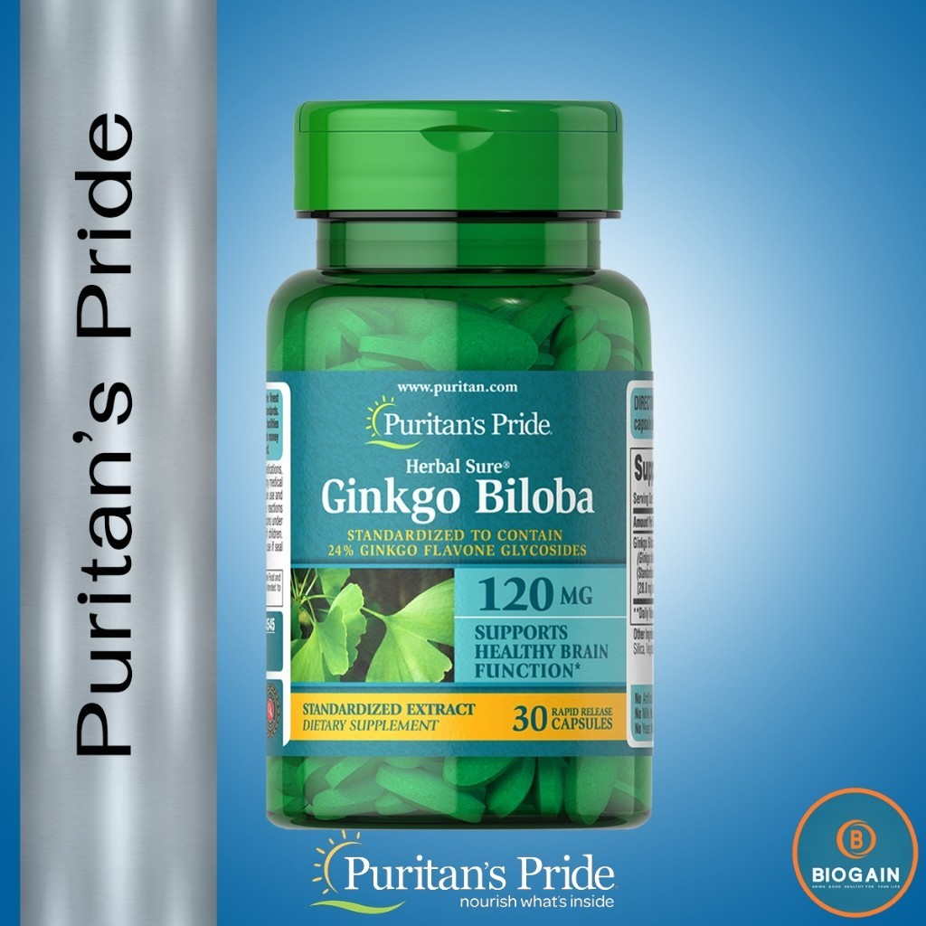 Puritan's Pride Ginkgo Biloba 120 mg Trial Size / 30 Capsules