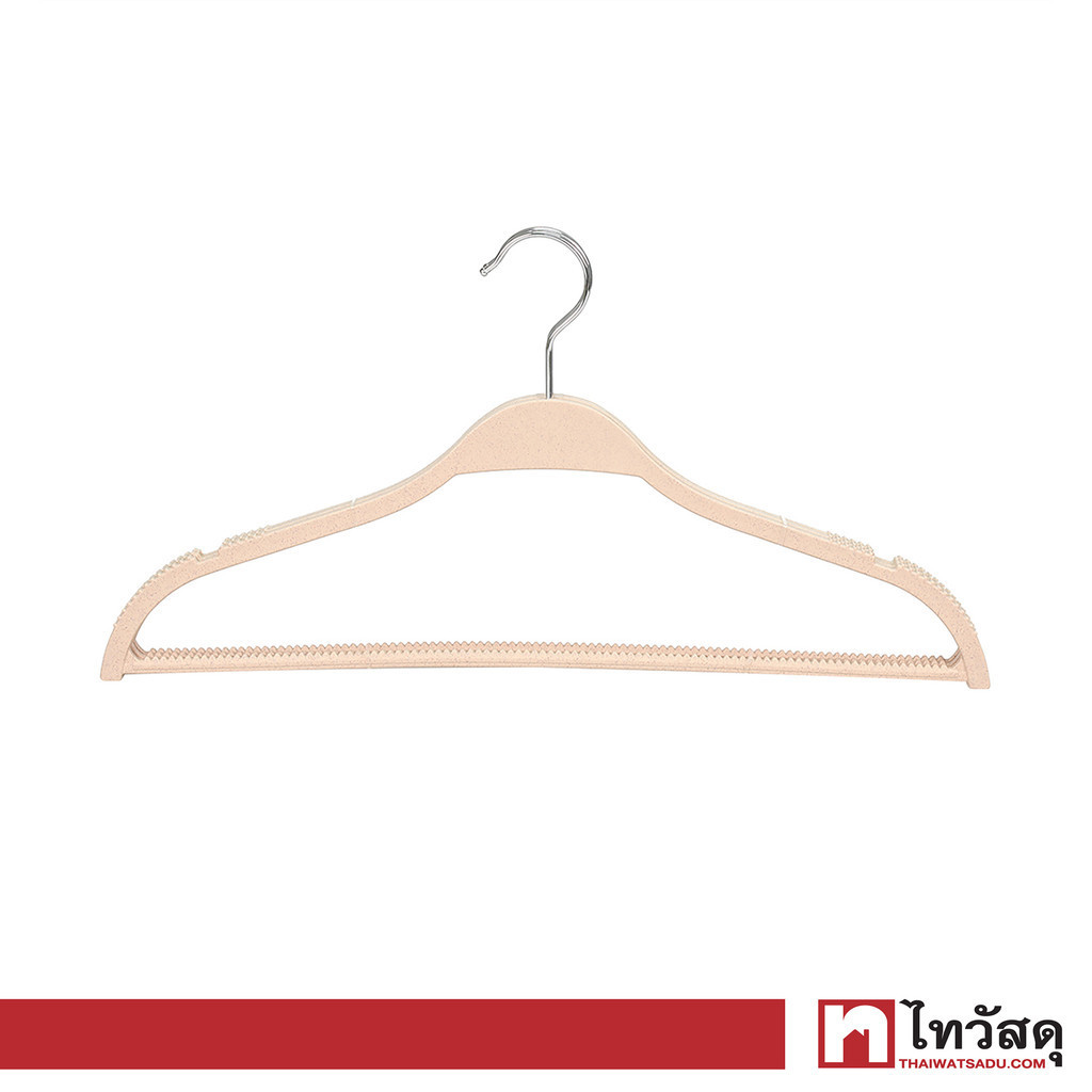 KASSA HOME ไม้แขวนเสื้อพลาสติก รุ่น L6255BE ขนาด 41 x 0.6 x 21 ซม. (แพ็ก 3 ชิ้น) สีเบจ