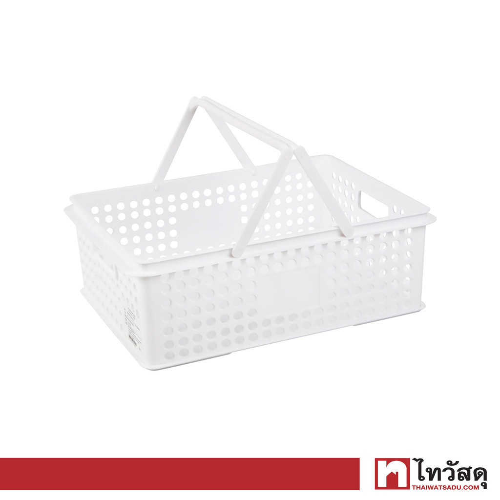 KASSA HOME ตะกร้าอเนกประสงค์ทรงเหลี่ยมพร้อมหูหิ้ว รุ่น Circle API-5080M ขนาด 39.5 x 27.5 x 13.5 ซม.