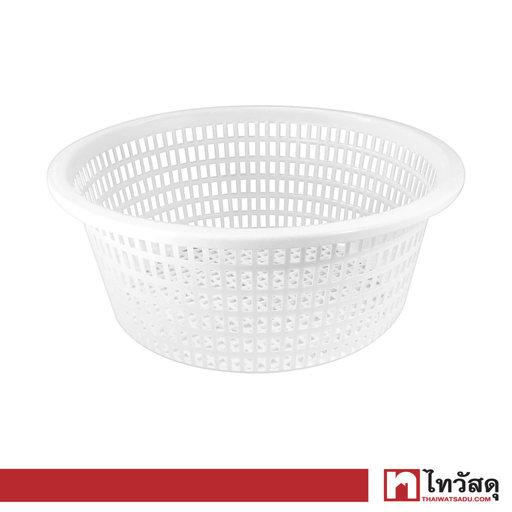 KASSA HOME ตะกร้าพลาสติกอเนกประสงค์ทรงกลม รุ่น NNH-829-L ขนาด 42 x 42 x 17ซม. สีขาว