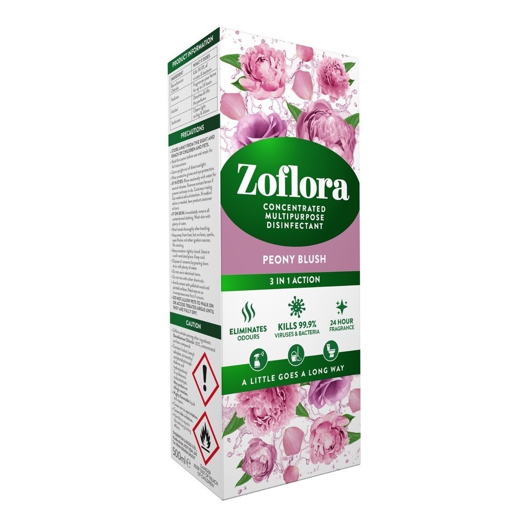 ZOFLORA PEONY BLUSH โซฟลอร่า น้ำยาฆ่าเชื้อ กลิ่นพีโอนี่ 500 ml
