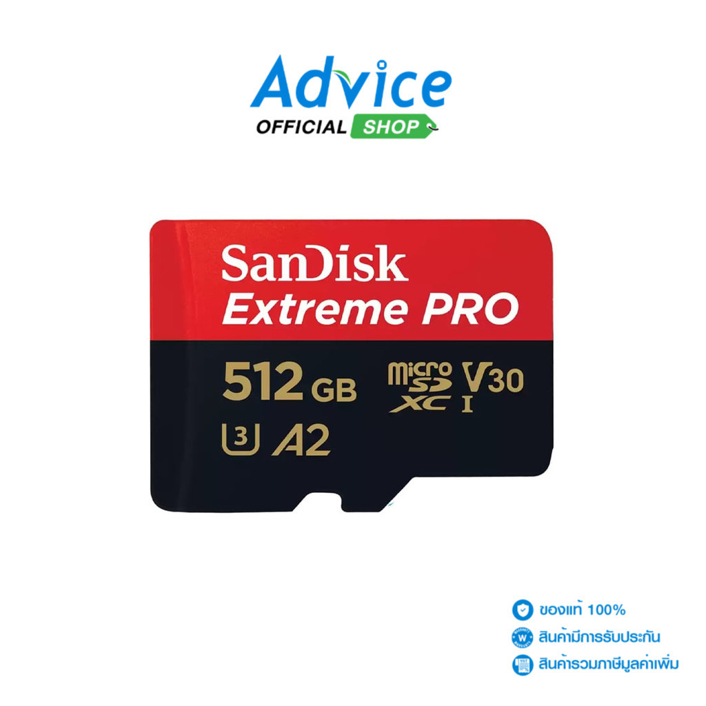 512GB Micro SD Card SANDISK Extreme Pro SDSQXCD-512G-GN6MA (200MB/s.) - A0145003