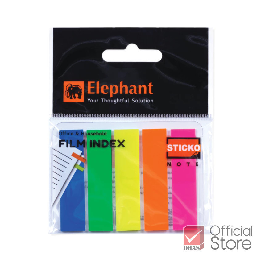 Elephant สติ๊กโก้โน๊ต ฟิล์มอินเด็กซ์ 12X50 มม. จำนวน 25 แผ่น