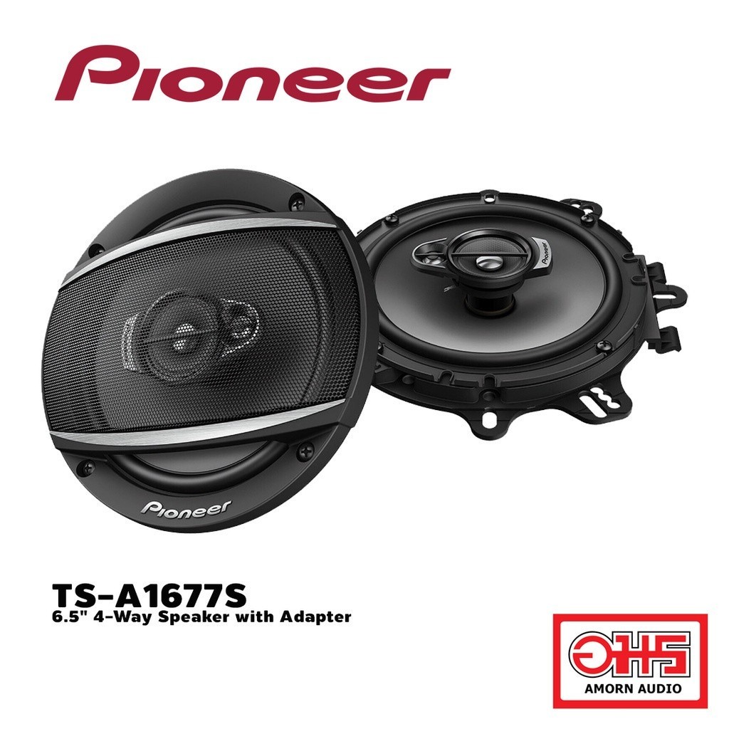 PIONEER TS-A1677S ลำโพงแยกชิ้น 6.5" 70WattRMS 4-Way Speaker with Adapter AMORN AUDIO