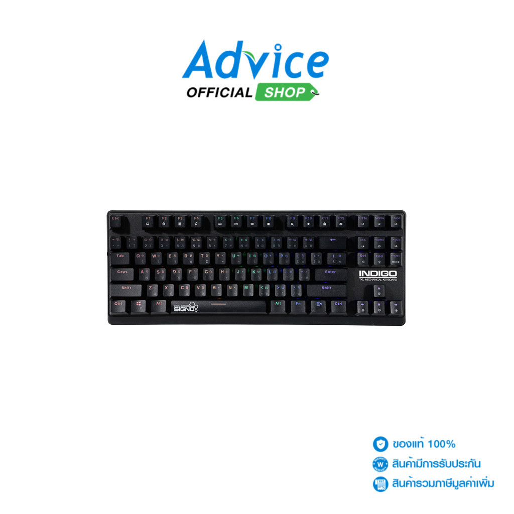 SIGNO KEYBOARD (คีย์บอร์ด) KB-718 INDIGO - RED-SWITCH - A0133568