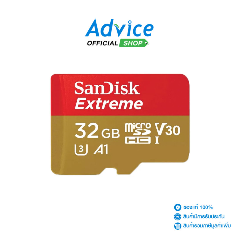 SANDISK 32GB Micro SD Card  Extreme SDSQXAF-032G-GN6MN (100MB/s,) - A0109639