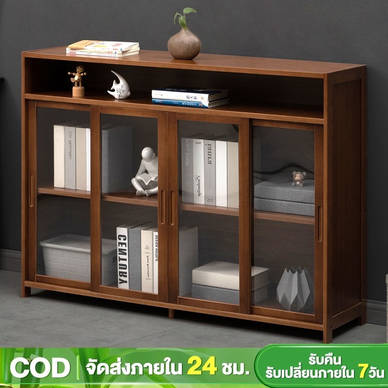 ตู้หนังสือ ตู้เก็บของป้องกันฝุ่น มัลติฟังก์ชั้น ของตกแต่งห้องนั่งเล่น
