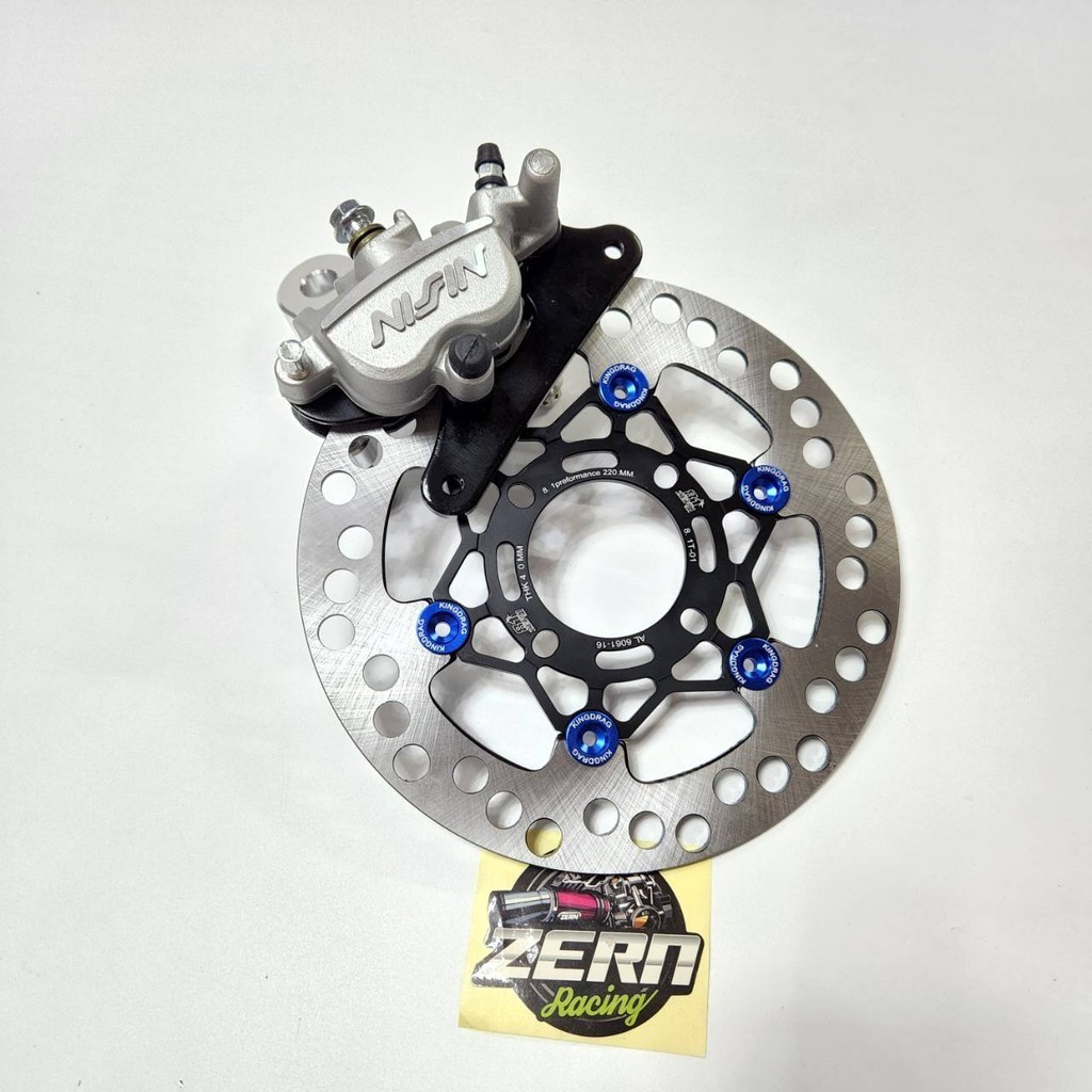 ปั๊มงาน CNC นิชชินสีเงิน + จานดิส ดำหมุดน้ำเงิน CNC ZERN81 เจาะไล่เบา เวฟ110i , เวฟ125S , เวฟ125R , เวฟ125ไฟเลี้ยวบังลม