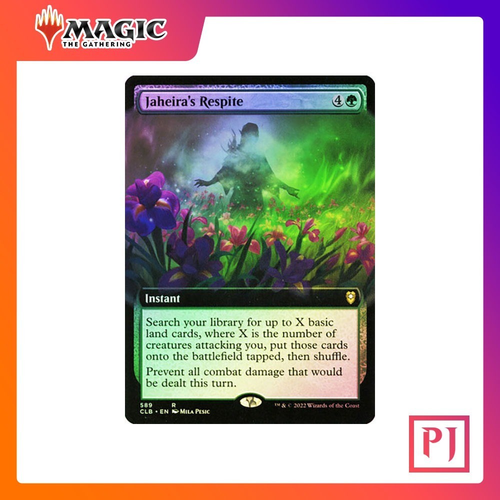 [MTG] Jaheira's Respite (Extended Art) [CLB] [GREEN] [RARE] [FOIL] [ENG] (การ์ดเมจิค / Magic the Gat