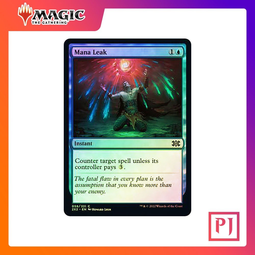 [MTG] Mana Leak [2X2] [BLUE] [COMMON] [FOIL] [ENG] (การ์ดเมจิค / Magic the Gathering)