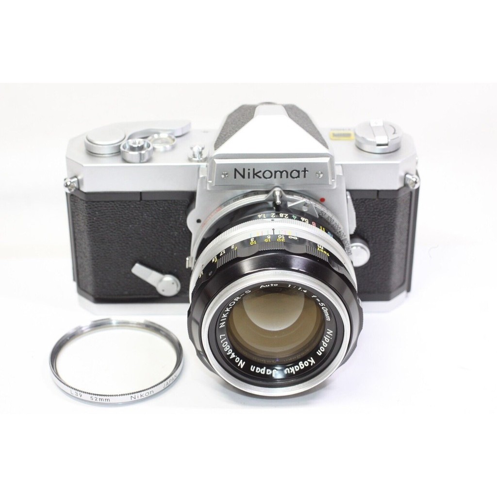 AS IS Nikon Nikomat FT 35mm Film Camera Silver Nikkor-S Auto 50mm F/1.4 Lens