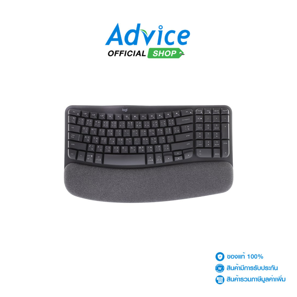 LOGITECH BLUETOOTH MULTI-DEVICE KEYBOARD (คีย์บอร์ด) WAVE KEYS - A0157333