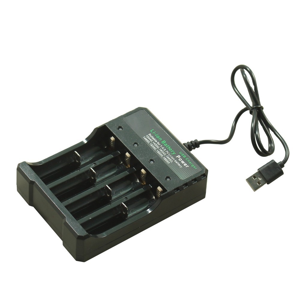 Universal Lithium Battery Charger with 4 Slot Charger for 18650 14500 18500 16350  Batteries