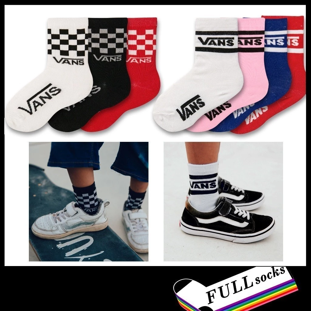 ถุงเท้าเด็ก แวนส์ ตาราง ข้อยาว ไซส์ 3-6 ปี Vans Baby Socks